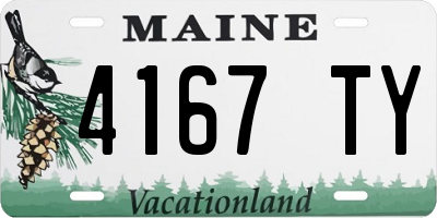 ME license plate 4167TY