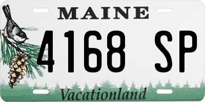 ME license plate 4168SP