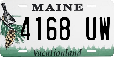 ME license plate 4168UW