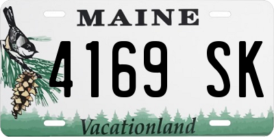 ME license plate 4169SK