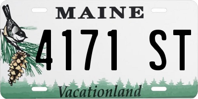 ME license plate 4171ST