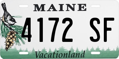 ME license plate 4172SF