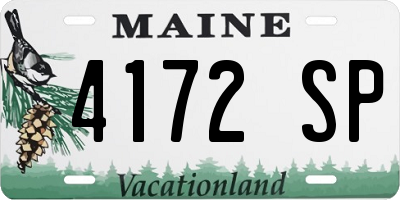 ME license plate 4172SP