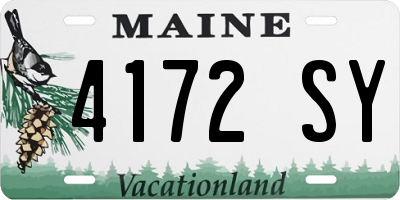 ME license plate 4172SY