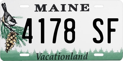 ME license plate 4178SF