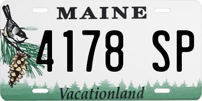 ME license plate 4178SP