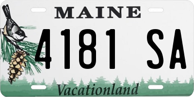 ME license plate 4181SA