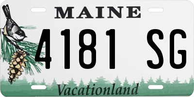 ME license plate 4181SG