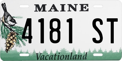 ME license plate 4181ST