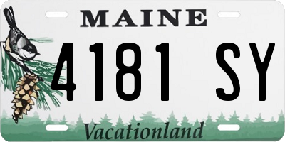 ME license plate 4181SY