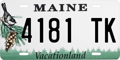 ME license plate 4181TK