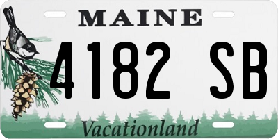 ME license plate 4182SB