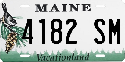 ME license plate 4182SM