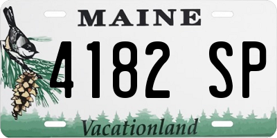 ME license plate 4182SP