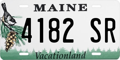 ME license plate 4182SR