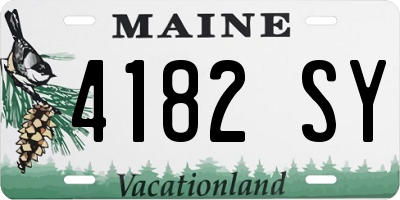 ME license plate 4182SY