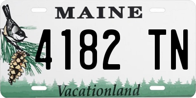 ME license plate 4182TN
