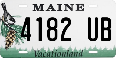 ME license plate 4182UB