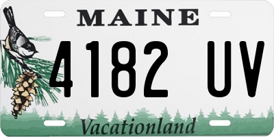 ME license plate 4182UV