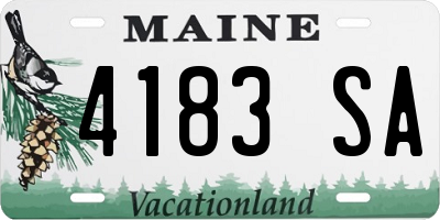 ME license plate 4183SA