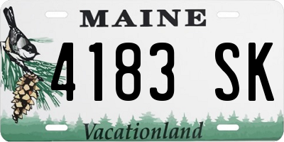 ME license plate 4183SK