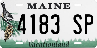 ME license plate 4183SP