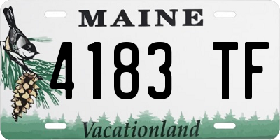 ME license plate 4183TF