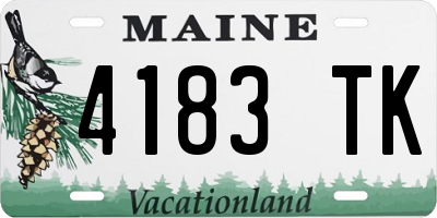 ME license plate 4183TK