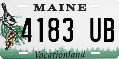ME license plate 4183UB
