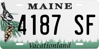 ME license plate 4187SF