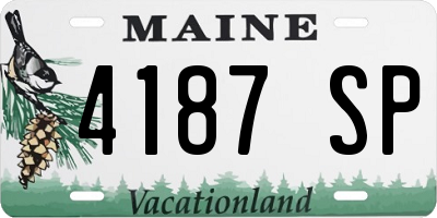ME license plate 4187SP