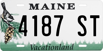 ME license plate 4187ST