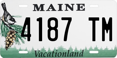 ME license plate 4187TM
