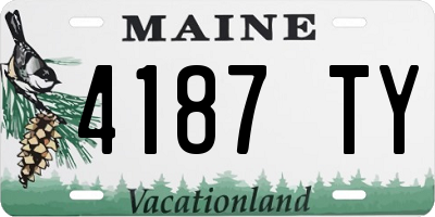 ME license plate 4187TY