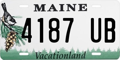 ME license plate 4187UB
