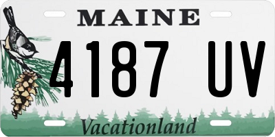 ME license plate 4187UV