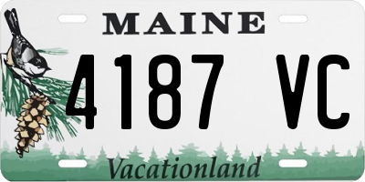 ME license plate 4187VC