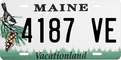 ME license plate 4187VE