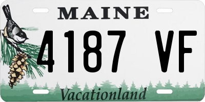 ME license plate 4187VF