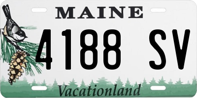 ME license plate 4188SV