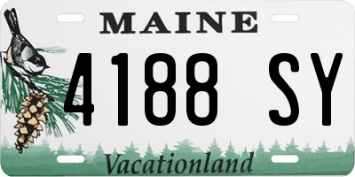 ME license plate 4188SY