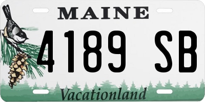 ME license plate 4189SB