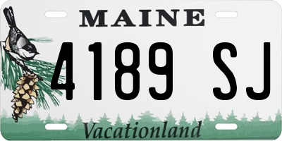 ME license plate 4189SJ