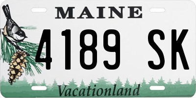 ME license plate 4189SK