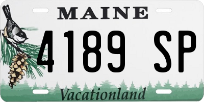 ME license plate 4189SP