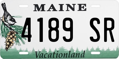 ME license plate 4189SR