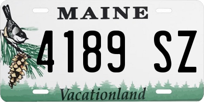 ME license plate 4189SZ