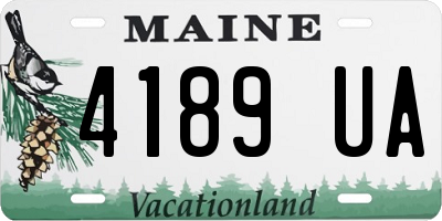 ME license plate 4189UA