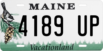 ME license plate 4189UP