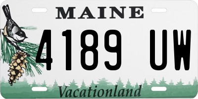 ME license plate 4189UW